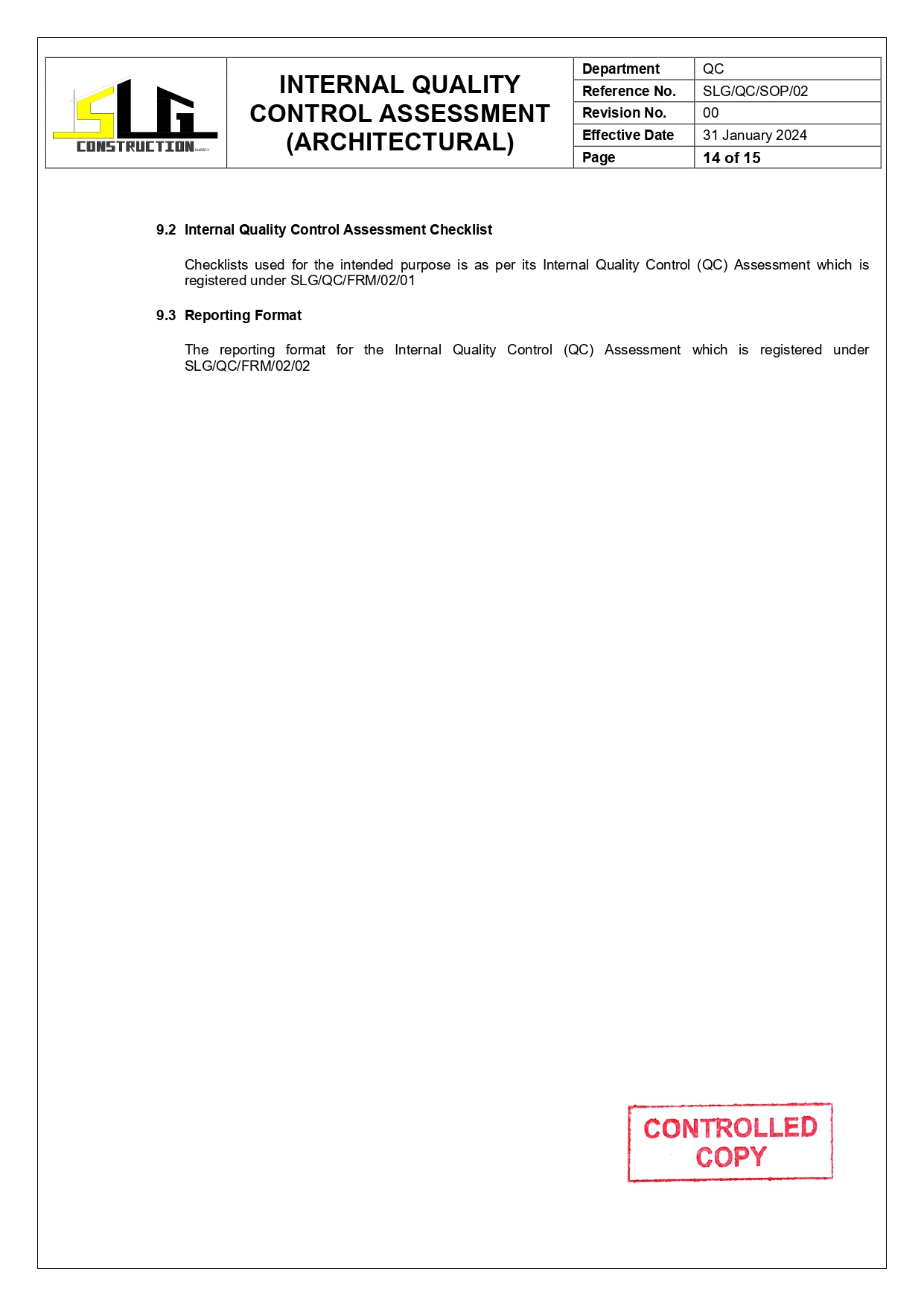 SLG-PRO-SOP Page 15